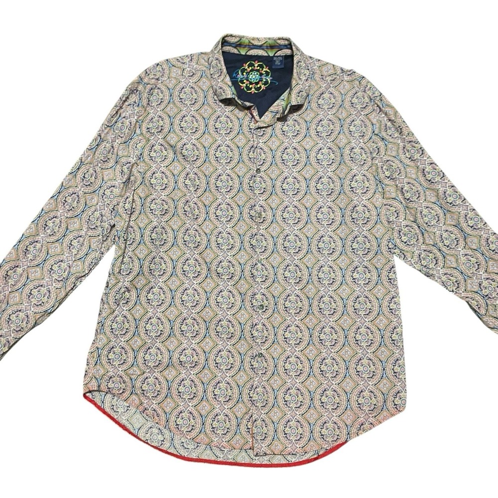 Robert Graham‎ Kaleidoscope Pattern Shirt Knowledge Wisdom Truth Size XXL 2XL
